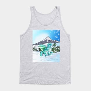 Baby Dragon in the Snow at Mount Fuji Japan Tank Top